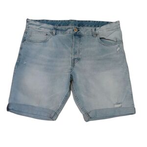 Denim Faded Blue Jean Shorts